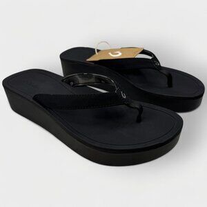Olukai Women’s Pi‘o Lua Sandals Black Size 10 Medium Casual Comfort NWT